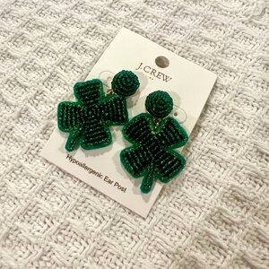 NWT J. Crew Shamrock Earrings